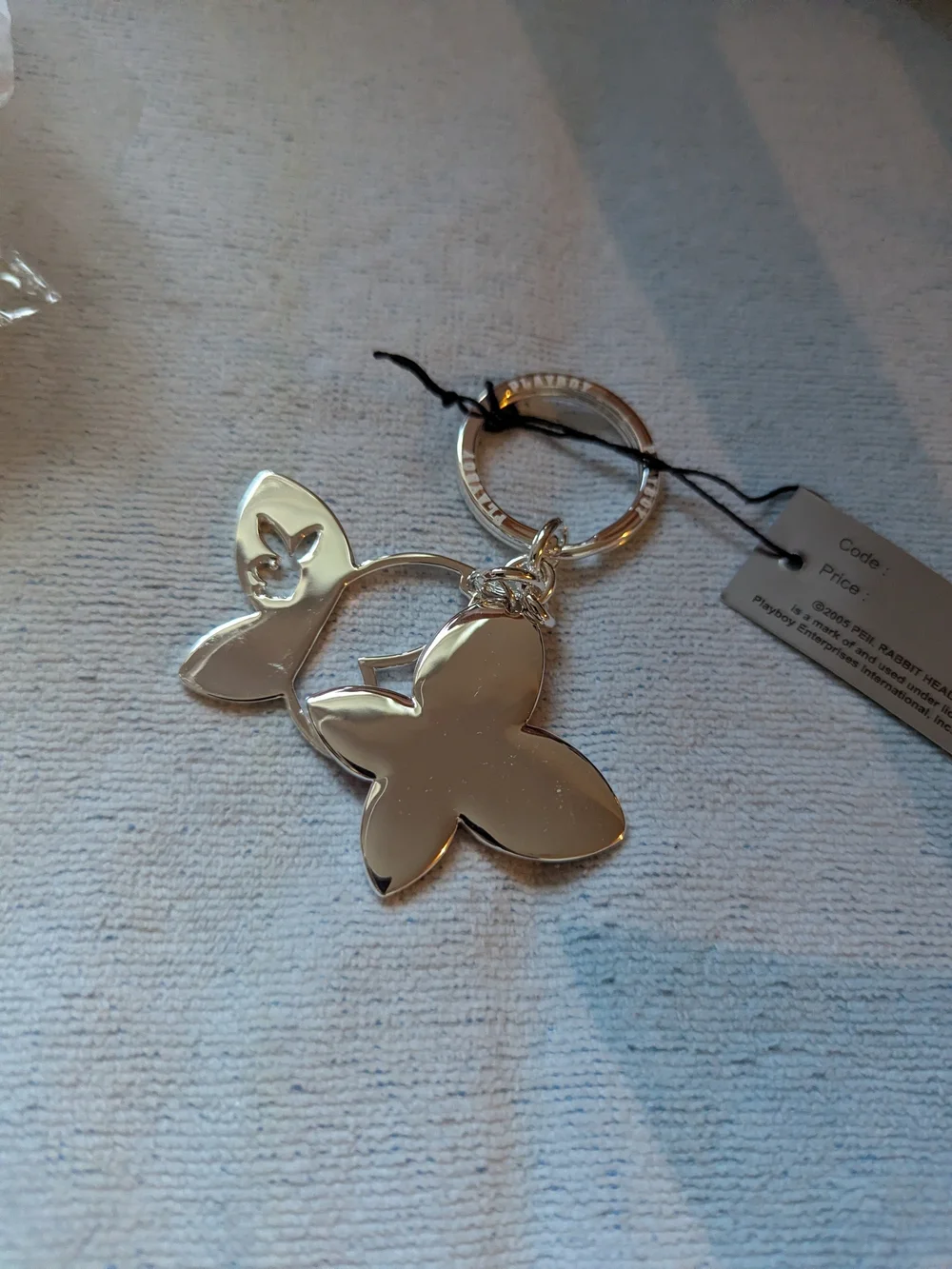 Playboy Pink Butterfly Keyring Charm
